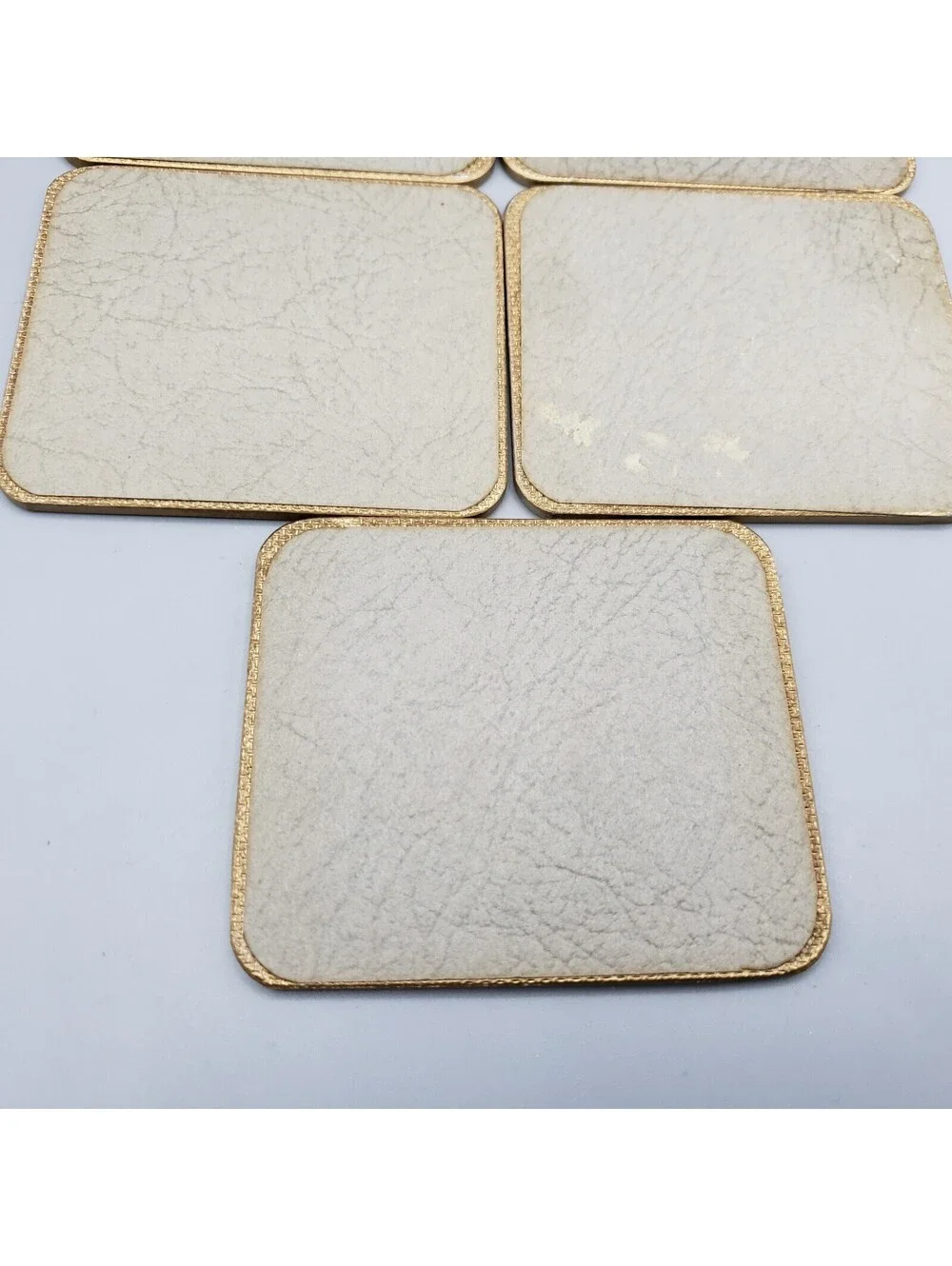 Vintage Paper Backed Coasters Antique Floral Arrangements Set of 5
